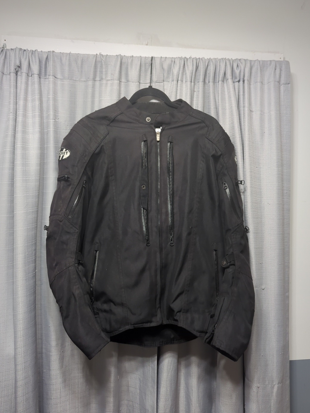 Joe Rocket Mens Black Motorcycle Waterproof Vented Riding Jacket Large